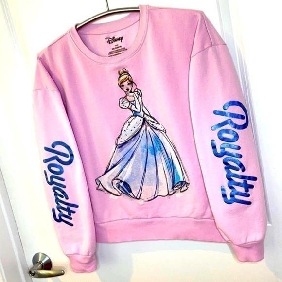 DISNEY | CINDERELLA Pink Colored Pullover Crewneck Sweatshirt Youth Size XXL - Picture 2 of 7